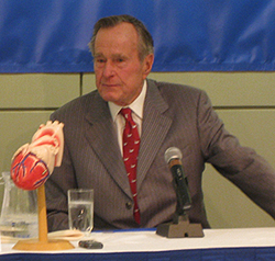 image of George Bush at press conference
