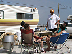 image of James Andrews  and cres at trailer park 