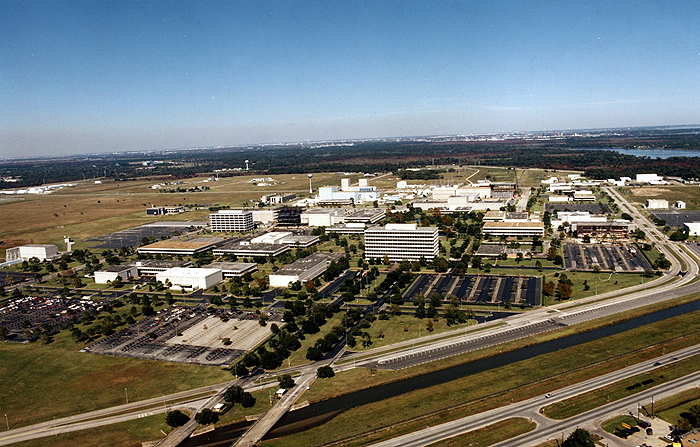 Aerial view of Johnson Space Center