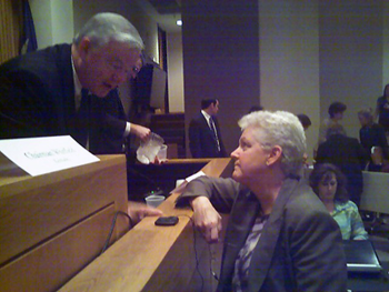 Gina McCarthy of EPA conferring with Texas Congressman Joe Barton
