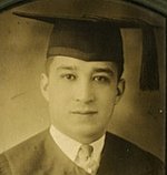 A photo of Perales in his graduation cap and gown, after receiving his law degree