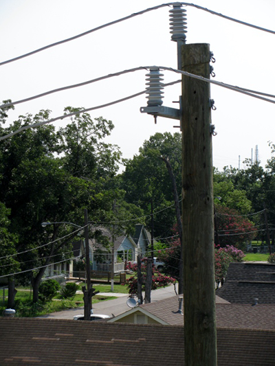 Houston neighborhood power lines