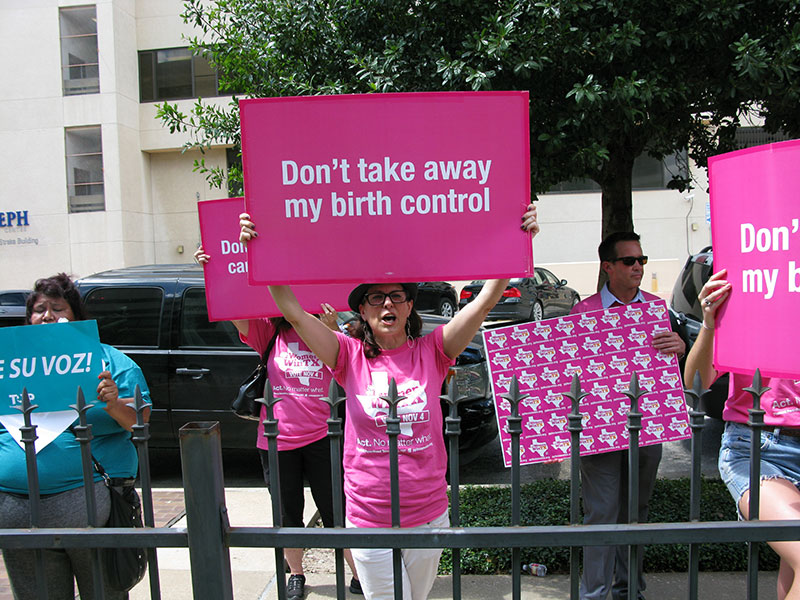 sign reads: dont take away my birth control