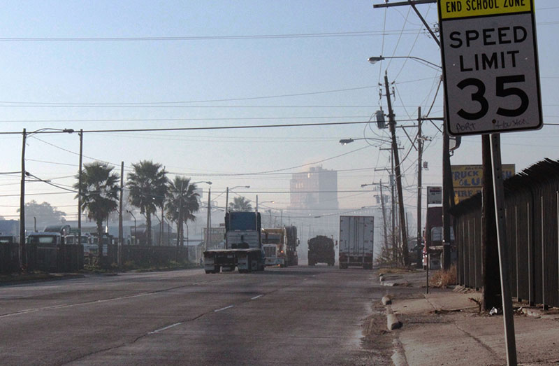 haze over Houston East End