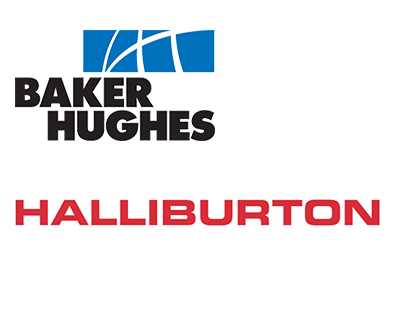 Baker Hughes and Halliburton logos