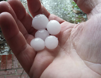 Some residents saw hail the size of baseballs as severe thunderstorms swept through the region over the weekend.
