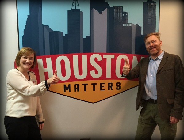 Jon Gnarr poses with Houston Matters producer Edel Howlin.