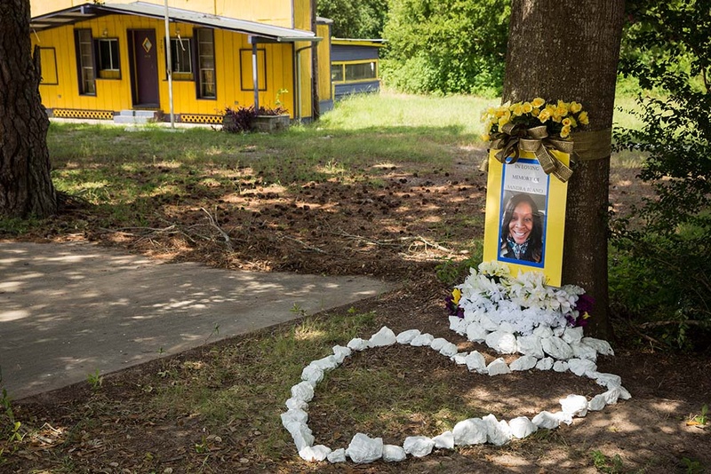 memorial for Sandra Bland at the site of her arrest