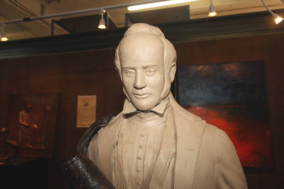 Life-size clay-wax statue of John Kirby Allen