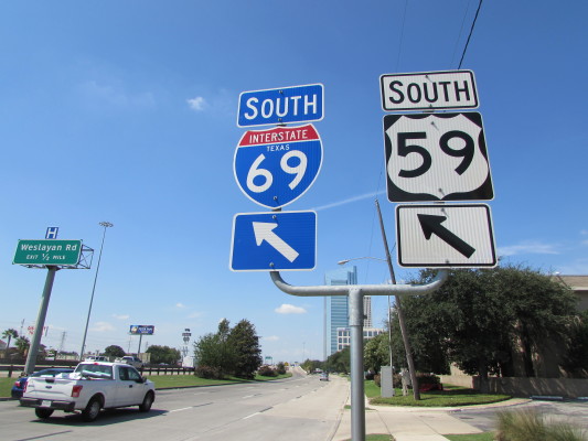 Freeway entrance to U.S. 59 South in Houston 