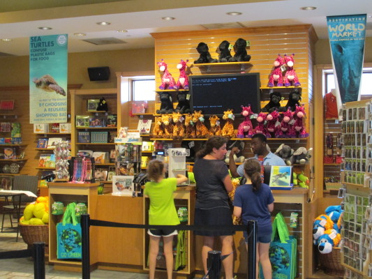 Photo of zoo gift shop counter