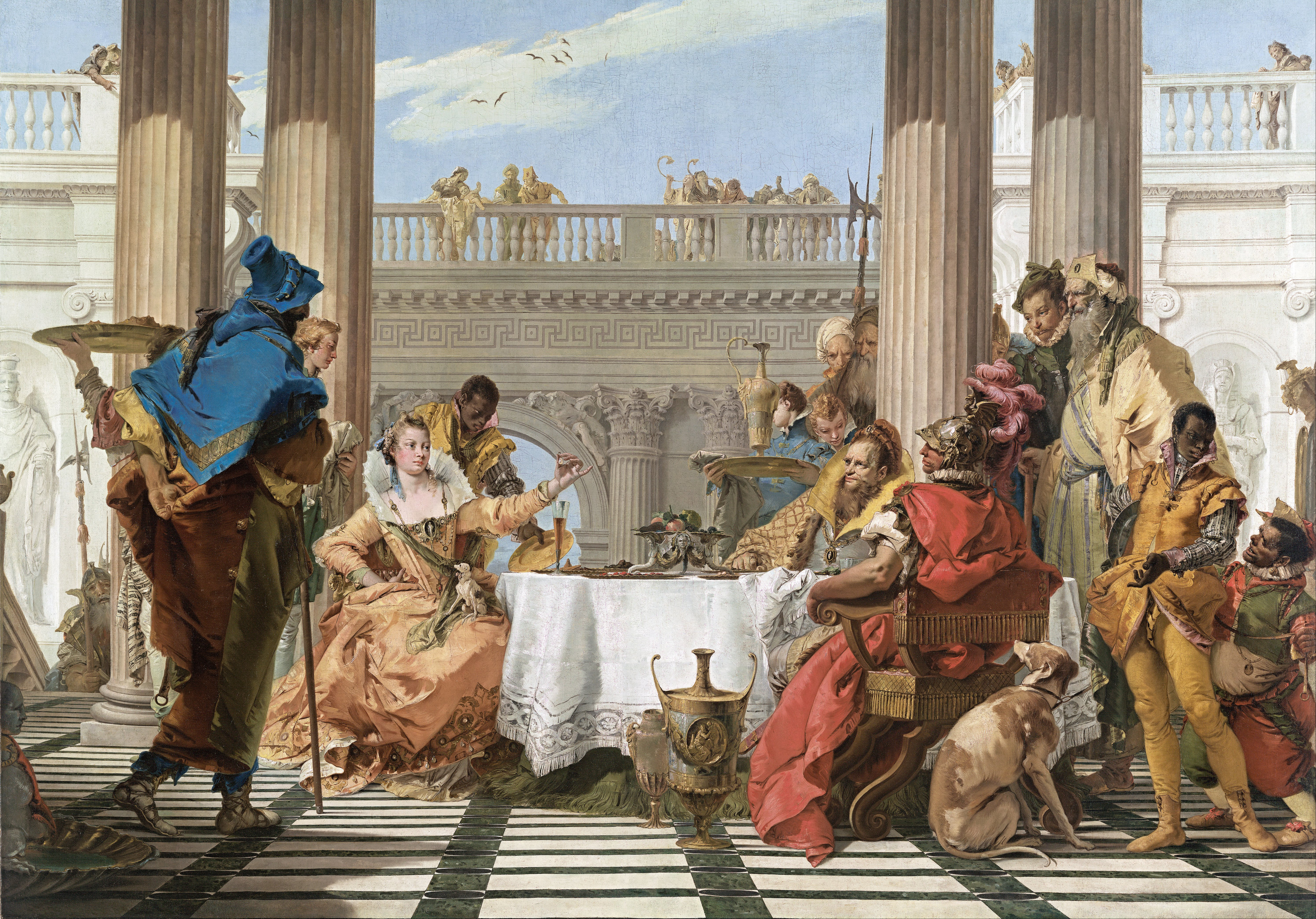 Painting of Ancient Roman outdoor banquet