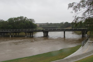 High water on White Oak Bayou at Studemont Street