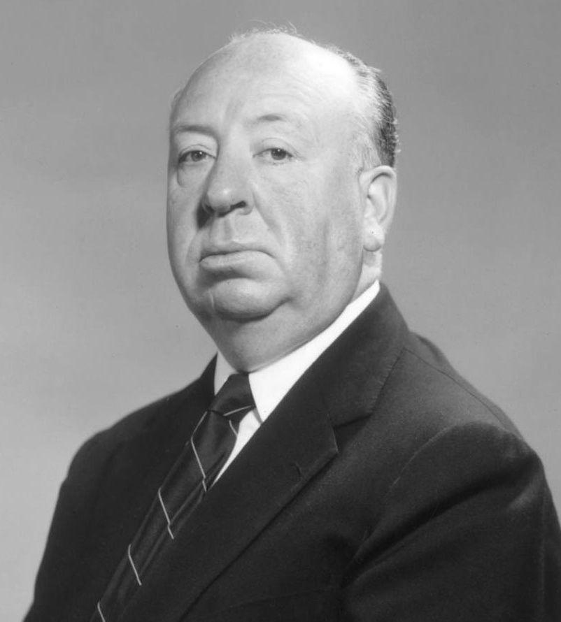 Studio publicity photo of Alfred Hitchcock, c. 1955.
