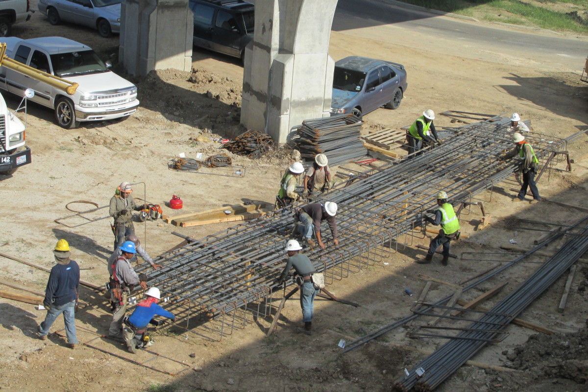 Construction crew at the 610 Loop and U.S. 290 in northwest Houston.