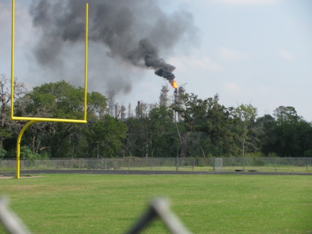 Flare burns at petrochemical plant on Houston's east side