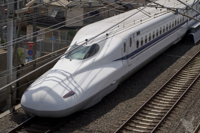 a still photo of the Japanese Shinkansen