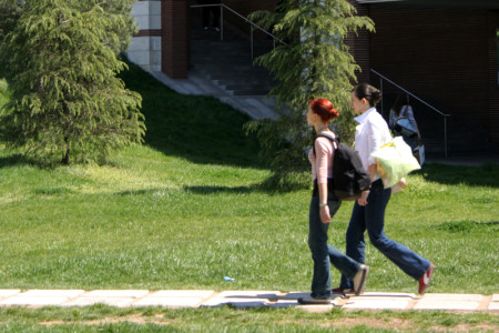 Generic image of students walking across campus