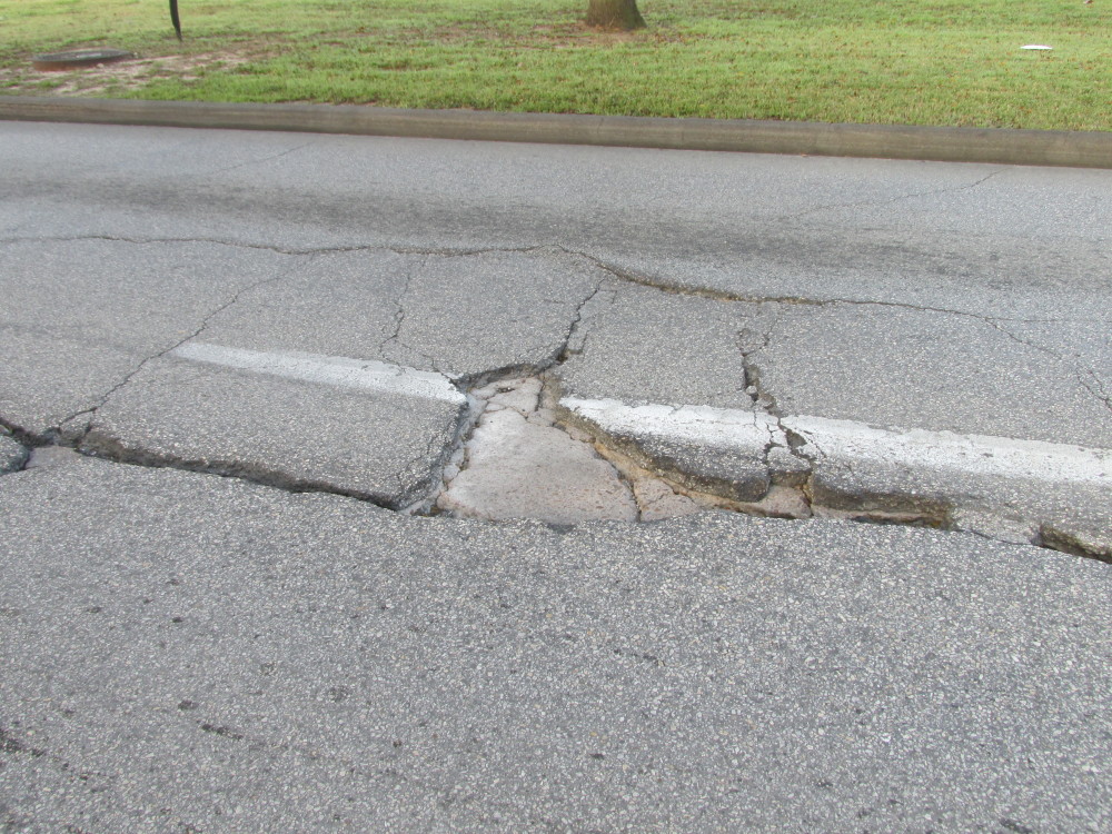 cracks in the road 
