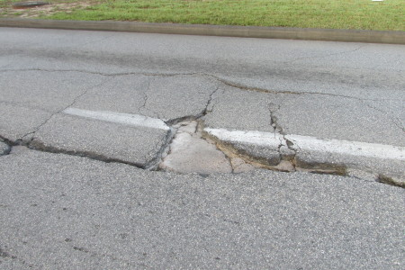 cracks in the road