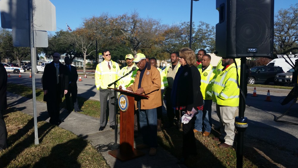 Mayor Turner, with City of Houston workers.