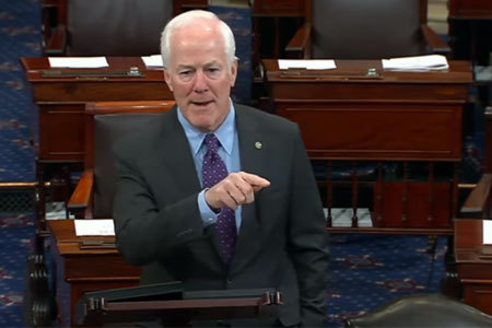 Cornyn speaking on Senate floor