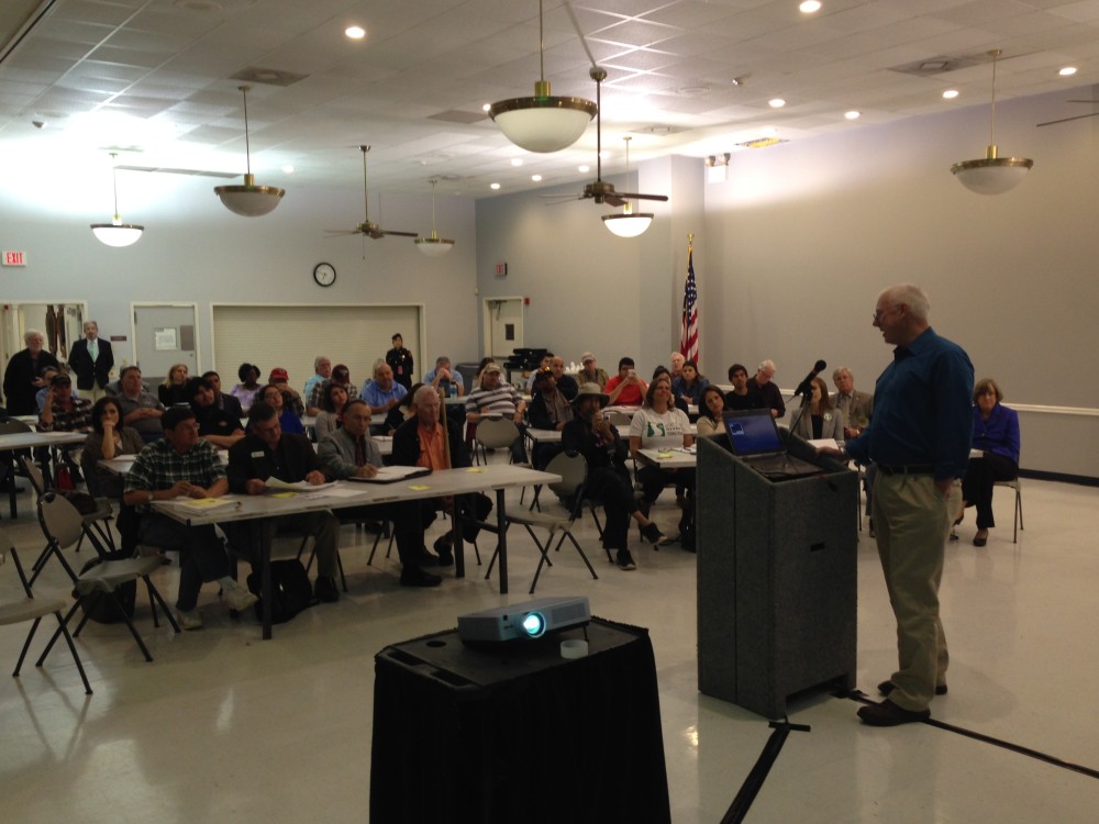 Gary Miller, EPA Remedial Project Manager for the San Jacinto River Waste Pits, presented a report on the agency's plan for the site during a community meeting held at Channelview's Martin L. Flukinger Community Center on February 17th 2016.