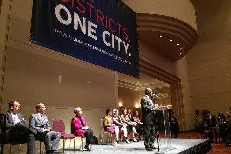Mayor Turner delivering speech