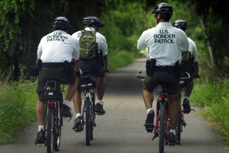 A Border Patrol bicycle unit in McAllen TX.