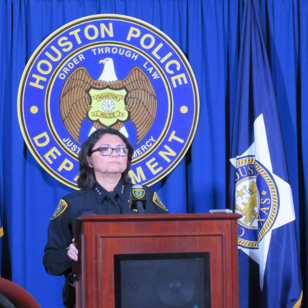 Houston Police Interim Chief Martha Montalvo says the body cameras local police officers are using have recorded about 13,000 videos.