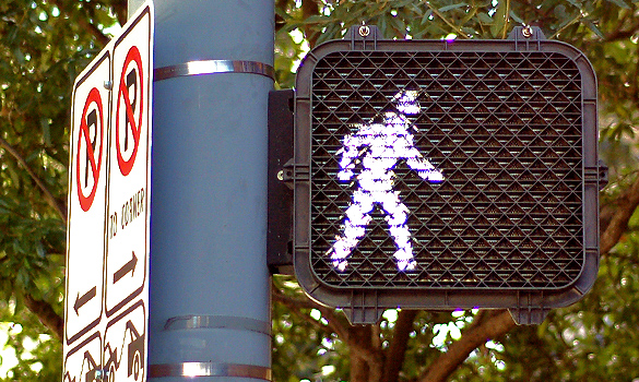 Crosswalk Sign Pedestrian Walking
