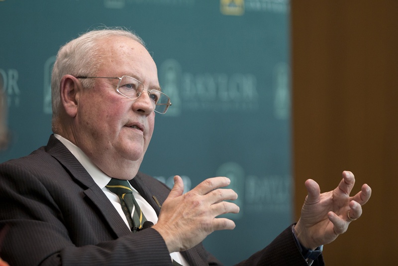 Ken Starr during a Texas Tribune symposium on higher education in Waco.