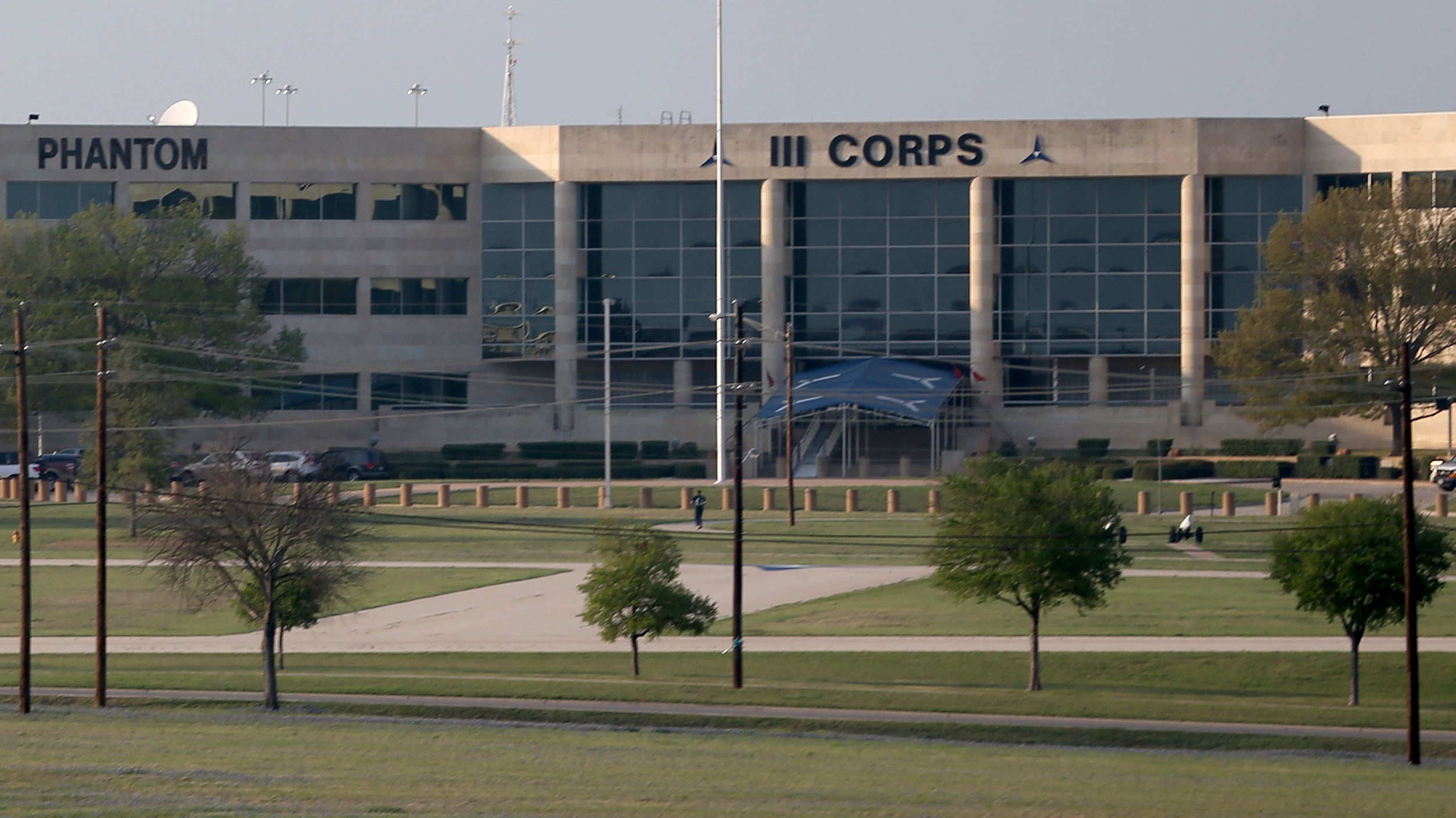 A building on Fort Hood Army Base in Fort Hood, Texas, is seen in this 2014 photo. Rescue crews were searching for four soldiers missing after a training accident on Thursday