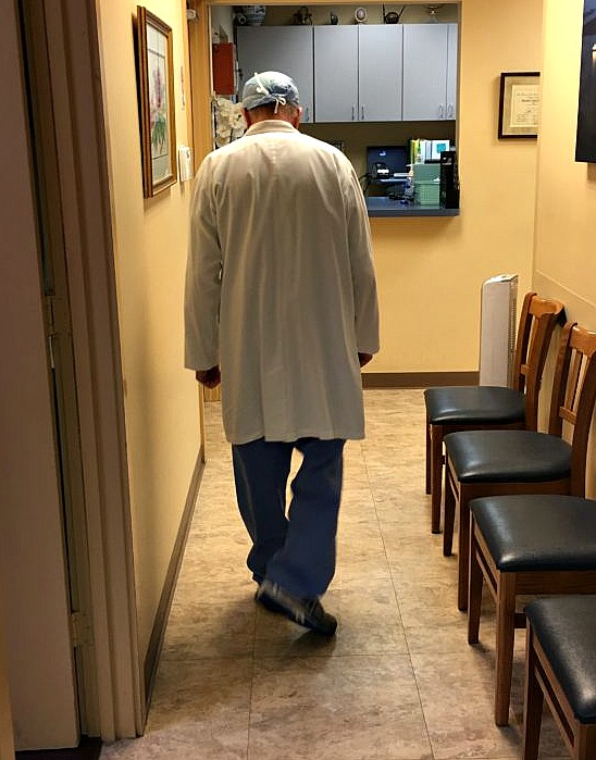 Dr. Bernard Rosenfeld, 73, at the end of the workday at the Houston Women's Clinic, an abortion clinic he has owned and operated since 1982. (Photo: Carrie Feibel, Houston Public Media)