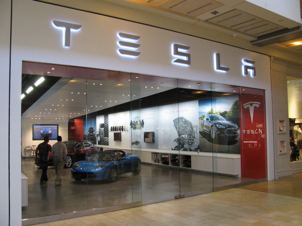 Tesla's gallery at the Houston Galleria.