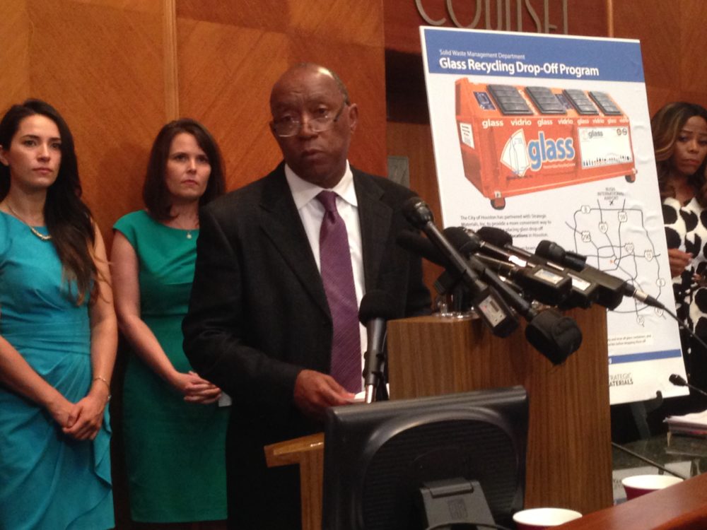 Houston Mayor Sylvester Turner explained Strategic Materials will operate ten glass recycling sites in addition to nine facilities managed by the City that also take that material.