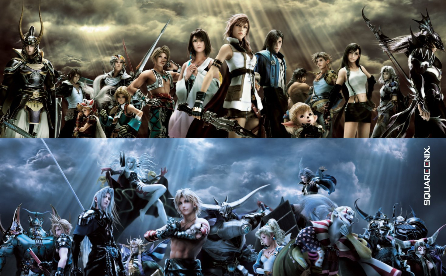 Collage of characters from the Final Fantasy series (from Dissidia 012 Final Fantasy)