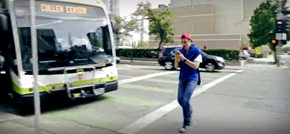 A YouTube screen capture from the parody video "When Pokemon Go Goes Too Far" by Houston filmmaker Andrew Peterson. (Image: YouTube Screen Capture)
