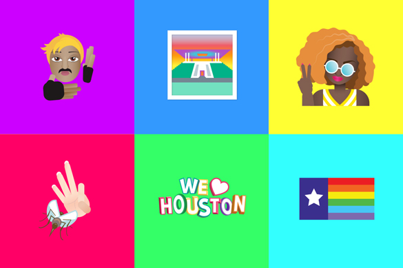 Houmoji — Houston-themed emoji — designed by Hannah McClure of the marketing and design firm Primer Grey. 