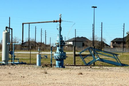 Natural gas well near subdivision in Katy