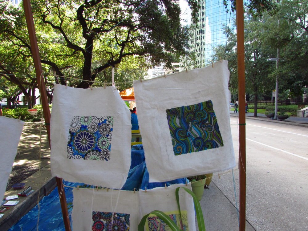 Visitors to Houston's PARK(ing) Day were invited to create their own art. 
