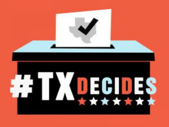 TX Decides logo, voting