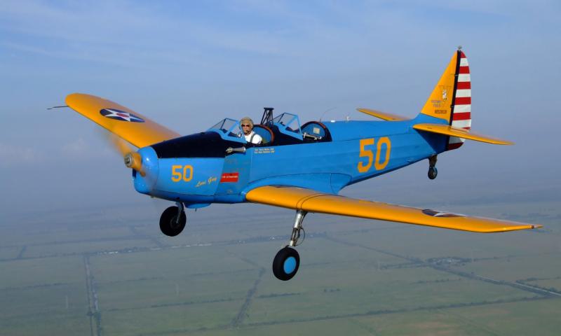 PT-17 Stearman Bi-Plane. It became a standard primary trainer flown by the United States and several Allied nations during the late 1930s through World War Second.