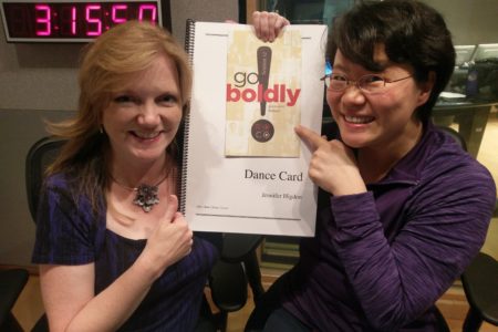 Alecia Lawyer and Mei-Ann Chen at HPM, with Maestra Chen's personal score of Jennifer Hidgon's "Dance Card"
