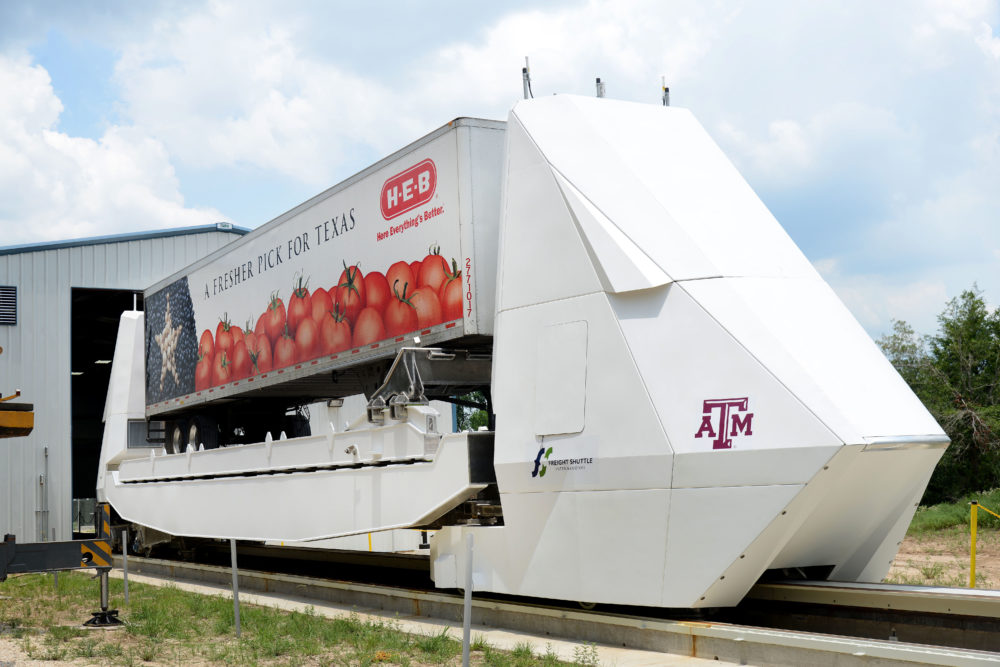 The Automated Freight Shuttle is designed to move trailers and cargo containers. 