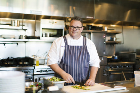 Chef Chris Shepherd is the chef/owner of Underbelly. Pictured on the Underbelly line.