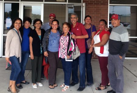 A family of 10 from Central America votes together in Katy, Texas