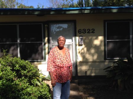 Vallia Huff, a retiree who lives in south Houston, lost her home’s roof after hurricane Ike swept the region, back in 2008.