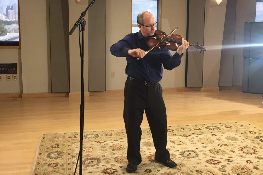 Violinist Steven Greenman in the Geary Performance Studio