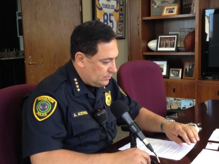 HPD chief Art Acevedo works at his office in the department's headquarters, located in downtown Houston.